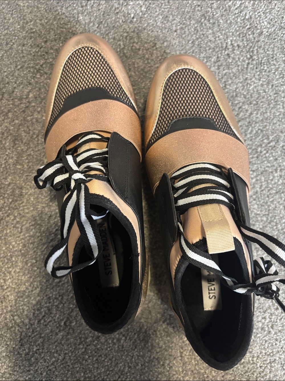 Steve Madden Rose Gold Mesh Athletic Sneaker